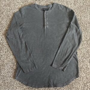 Goodlife Gray Long Sleeve Henley Shirt Men’s XL Indie Minimal Made USA